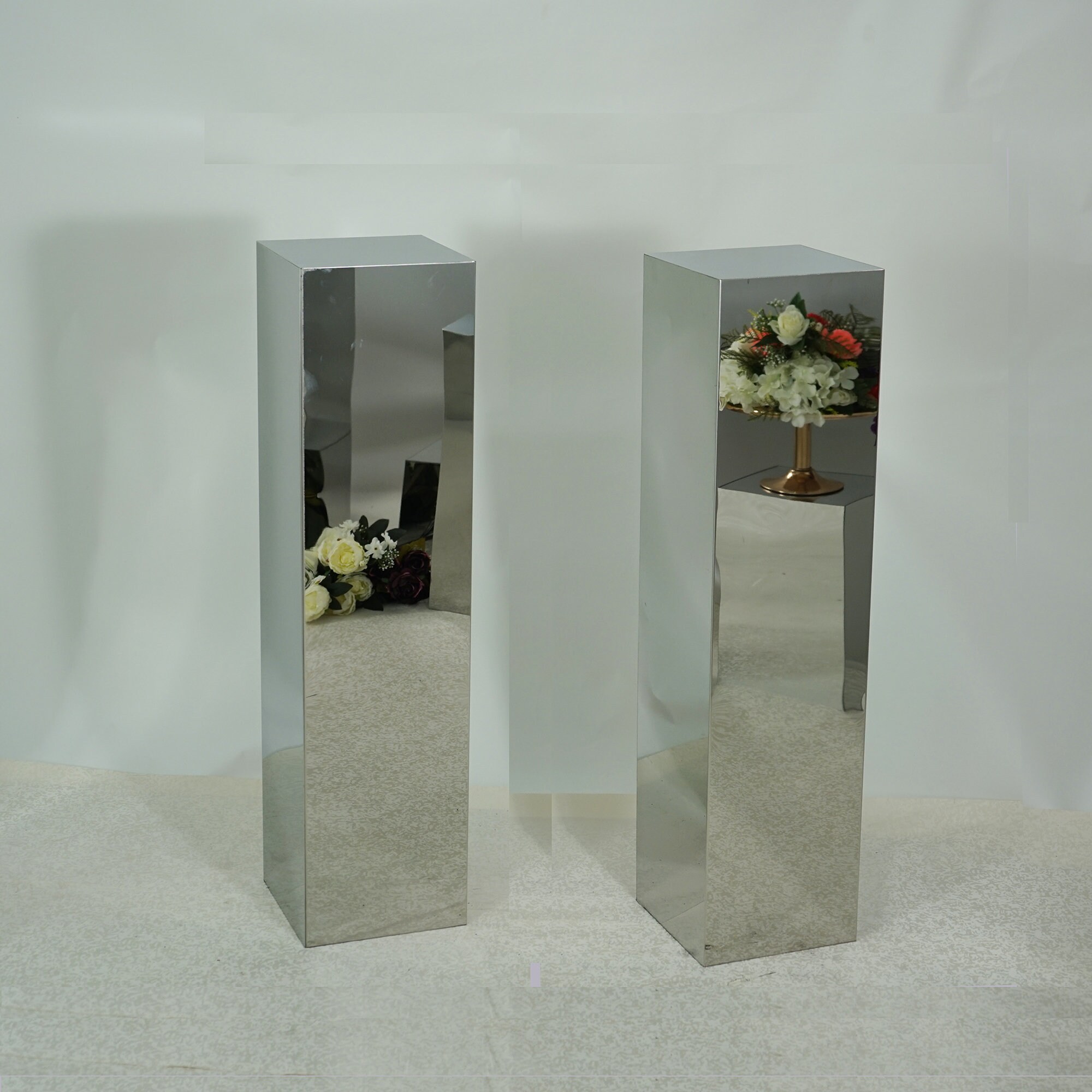 Silver Mirror Pedestals Table Stand for Wedding Event Decor Etsy
