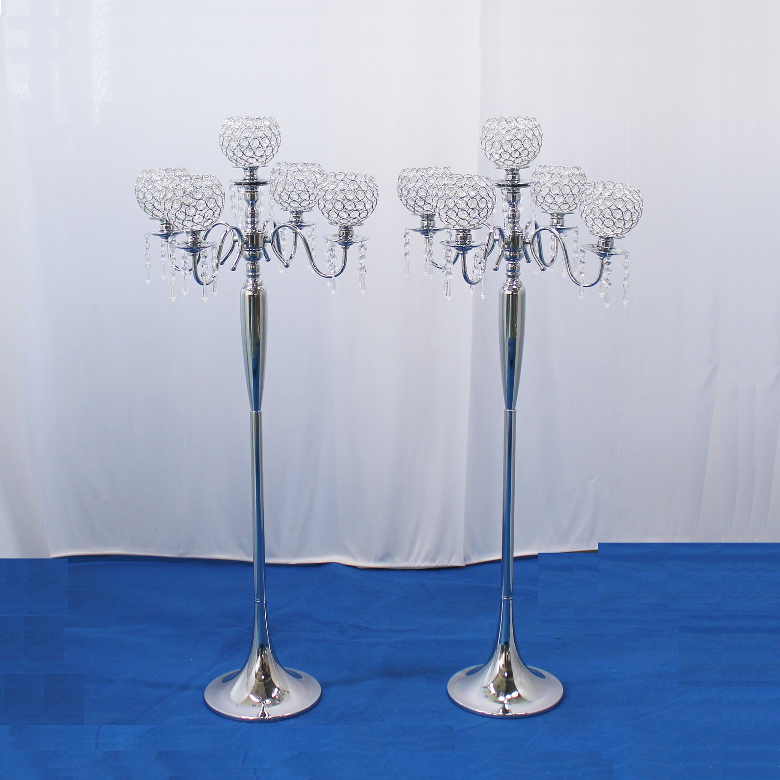 Tall floor candelabra 5 arms large candle holder for wedding Etsy