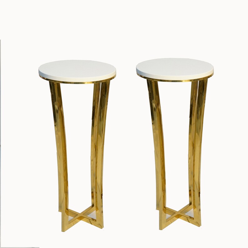 Gold Pedestal Stand With Table Top for Wedding Events Cake Etsy