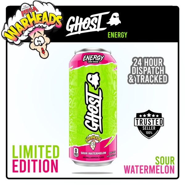 X2 Warheads Ghost Energy Drink Sour Watermelon 473ml Prime Can