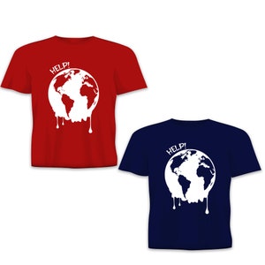 Help Melting World Earth Save The Planet World Climate Change Environment Science Eco Nature T Shirt image 5