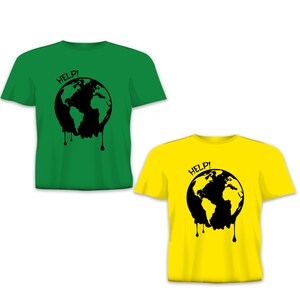 Help Melting World Earth Save The Planet World Climate Change Environment Science Eco Nature T Shirt image 7