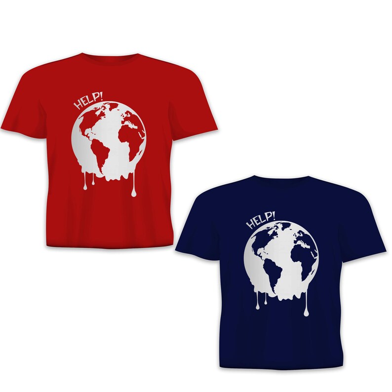 Help Melting World Earth Save The Planet World Climate Change Environment Science Eco Nature T Shirt image 4