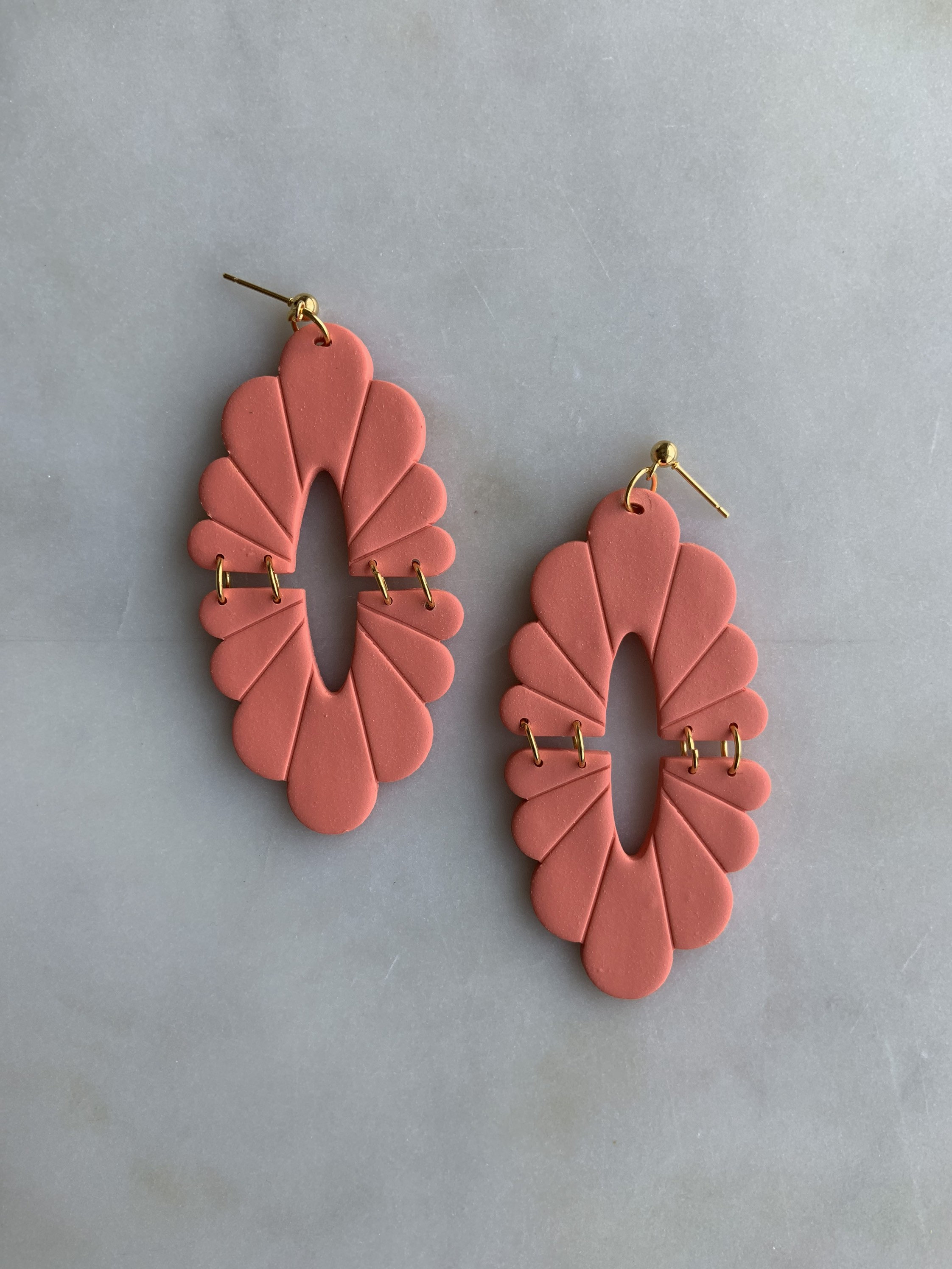 The delilah Large Dangle Earring Clay Earring Hot Pink Etsy