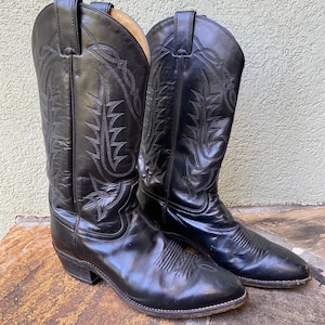 Vintage Tony Lama Style 2993 Western Cowboy Boots “Black” Tony Lama 2993 - Etsy main image 4