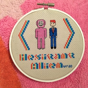 Lola and Gerard Way Pattern - Hesitant Alien Cross Stitch