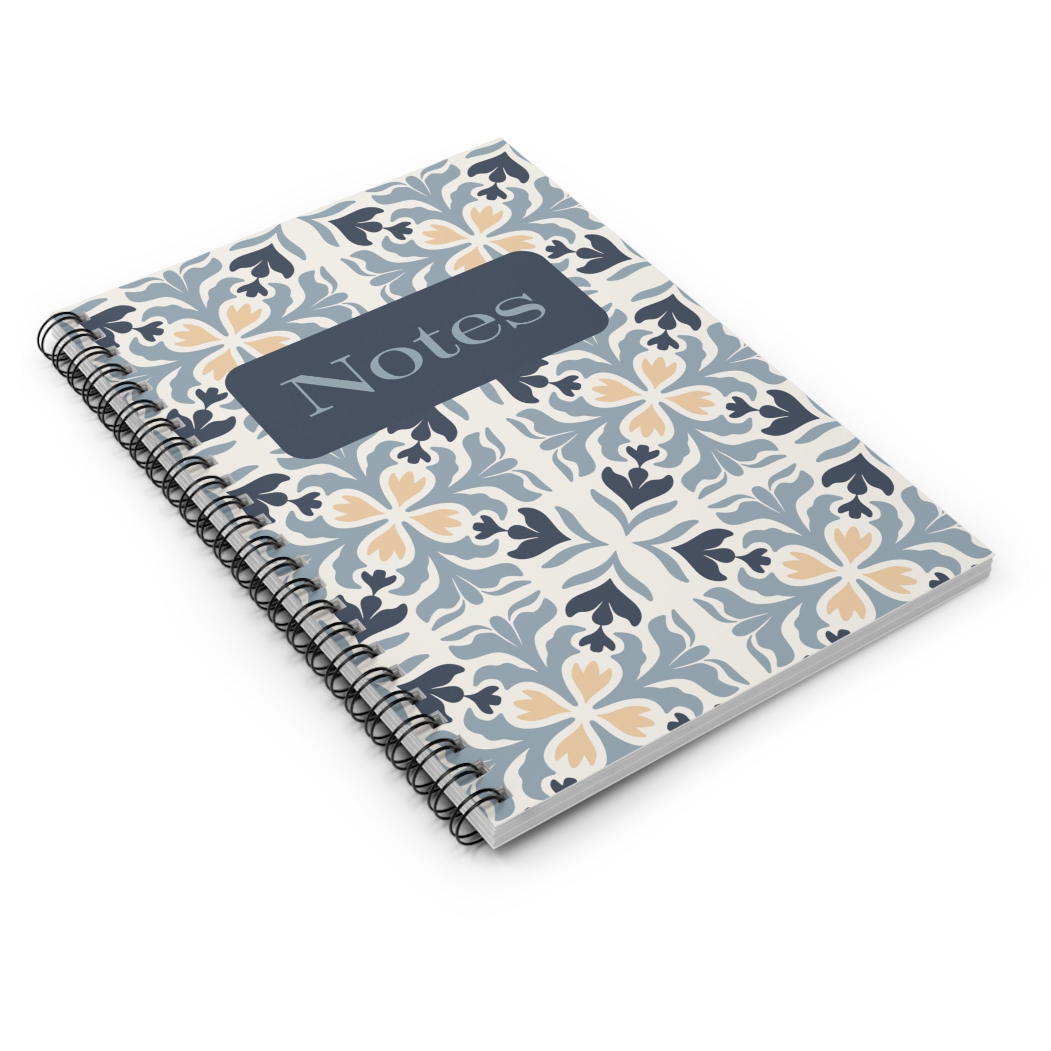 Blue Tile Spiral Notebook Ruled Line - Etsy