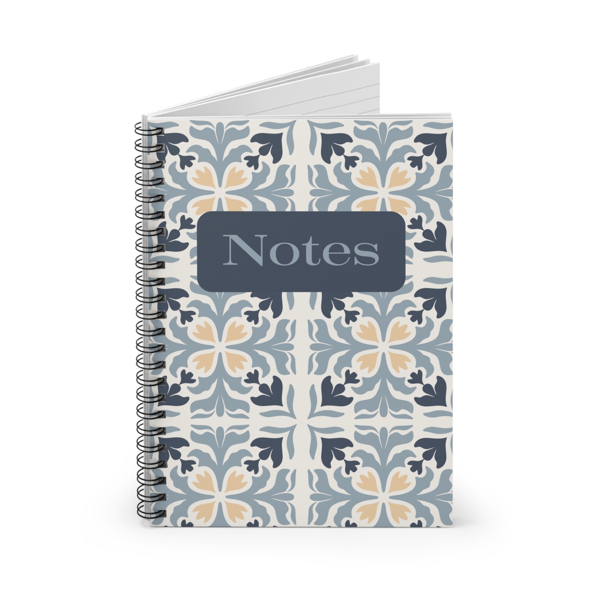 Blue Tile Spiral Notebook Ruled Line - Etsy