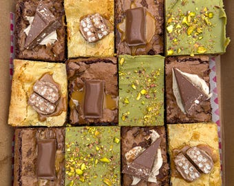 Mixed Brownie, Blondie, Cookie & Millionaires Box – Surprise Assorted Dessert Gift Set - Postal Brownies