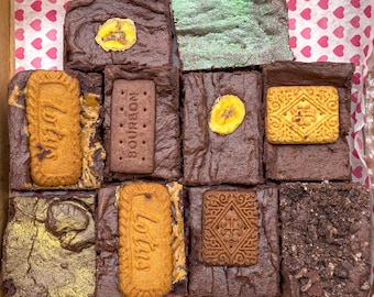 Vegan Brownie Box – Dairy Free Fudge Treats, vegan treats, vegan brownies, dairy free, egg free, vegan, halal