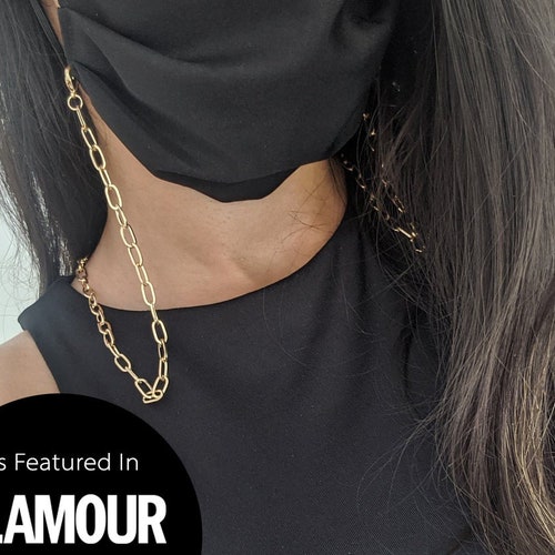 UK SELLER Face Mask Necklace Chain 18ct Gold Plated Face Etsy UK