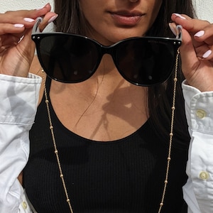 Sunglasses Chain & Necklace - 18ct Gold, Silver, Rose Gold, Gunmetal Plated - Mask, Glasses, Sunglasses Holder