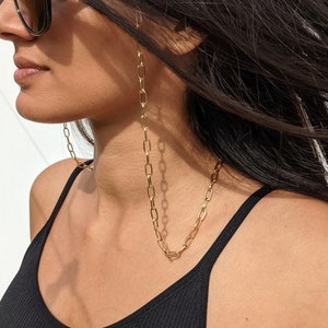Sunglasses Chain & Necklace - 18ct Gold, Silver, Rose Gold, Gunmetal Plated - Mask, Glasses, Sunglasses Holder