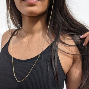 Sunglasses Chain & Necklace - 18ct Gold, Silver, Rose Gold, Gunmetal Plated - Mask, Glasses, Sunglasses Holder