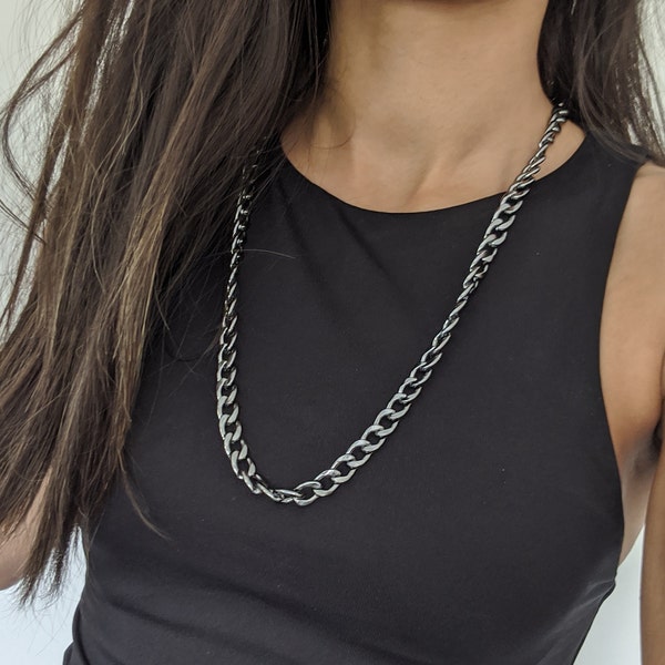 Gunmetal Necklace Etsy