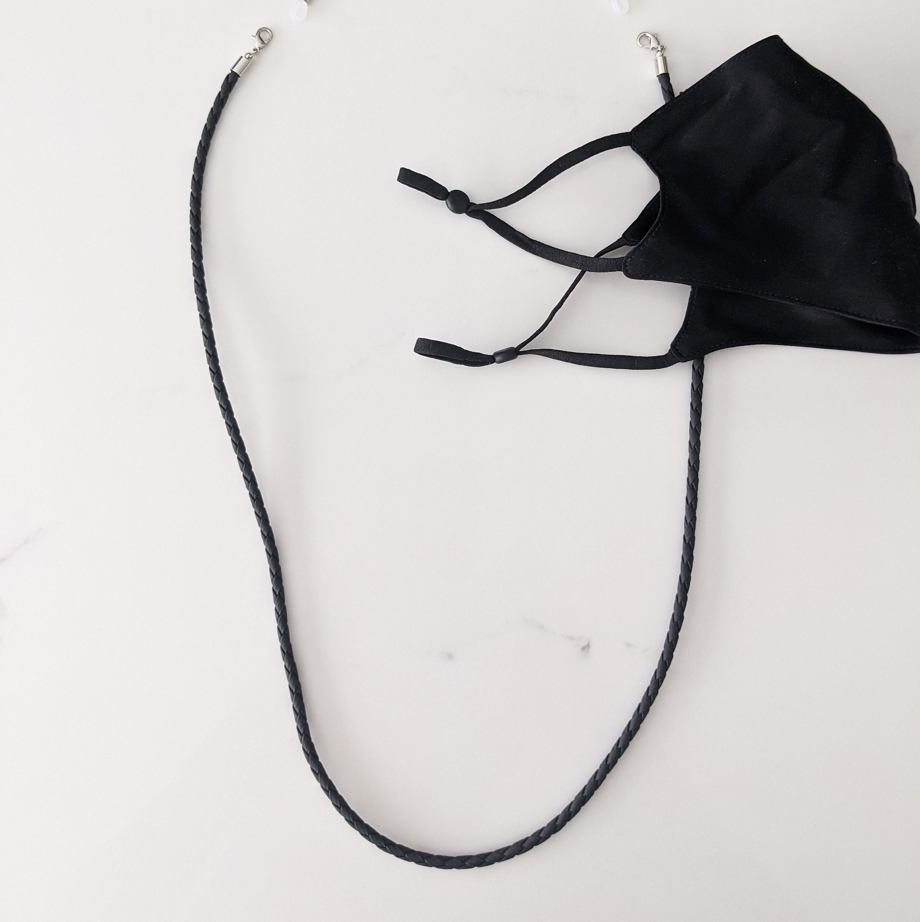 Face Mask Chain Matt Black PU Leather Style Mask & Etsy UK