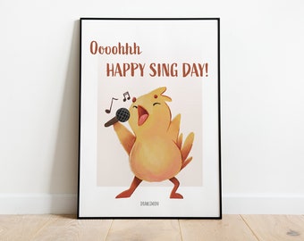 Poster sing chick art print