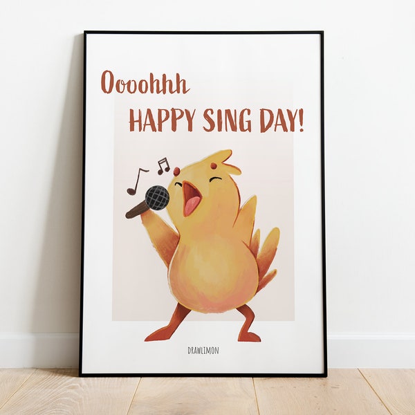 Poster Sing Küken Kunstdruck