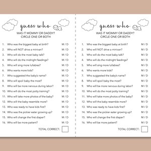 Guess Who Baby Shower Game Printable PDF Minimal Design Gender Neutral ...