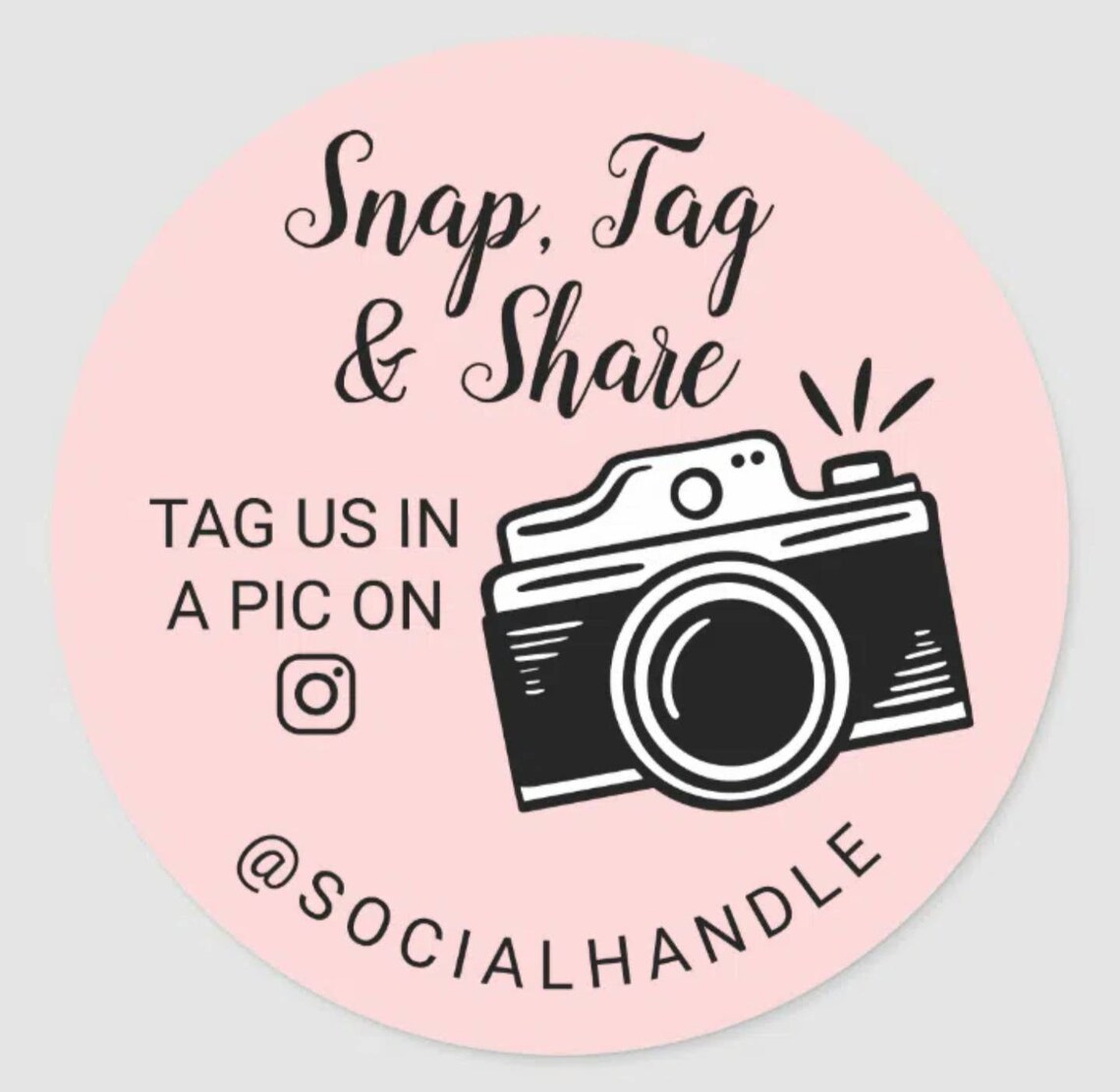 Snap Tag Share Circle Stickers Etsy