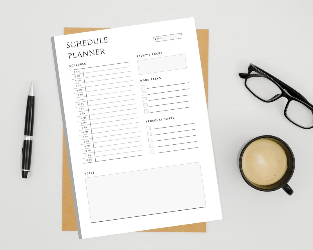 Daily Hours Structure Daily Hours Schedule Printable Planner, Digital Prints Organizer ...
