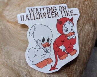 Halloween sticker, Huey Dewey and Louie stickers, spooky sticker, ghost sticker, devil sticker, stickers for friends, stickers for laptops