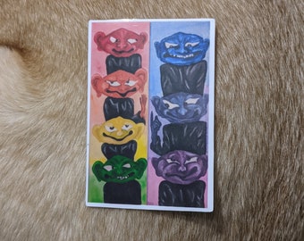 Rainbow Goblin Laminated Sticker, Primus Fan Art Decal