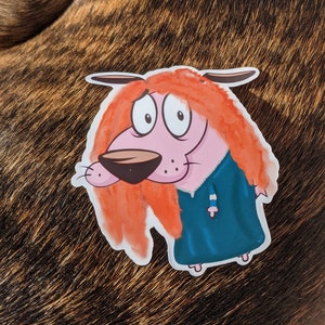 courage the dog sticker, Merida stickers, brave stickers, cartoon network the cowardly dog sticker, cartoon dog, gift for friend, sticker