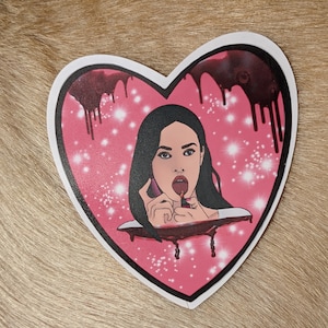 Jennifer&#39;s body Heart Sticker, jennifer&#39;s body sticker,  jennifer&#39;s body decal, I am a god sticker, jennifer&#39;s body, megan fox sticker