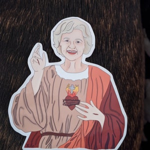 Betty white jesus sticker, betty white rip, jesus sticker, betty white sticker, betty white, golden girl sticker, gift for friends