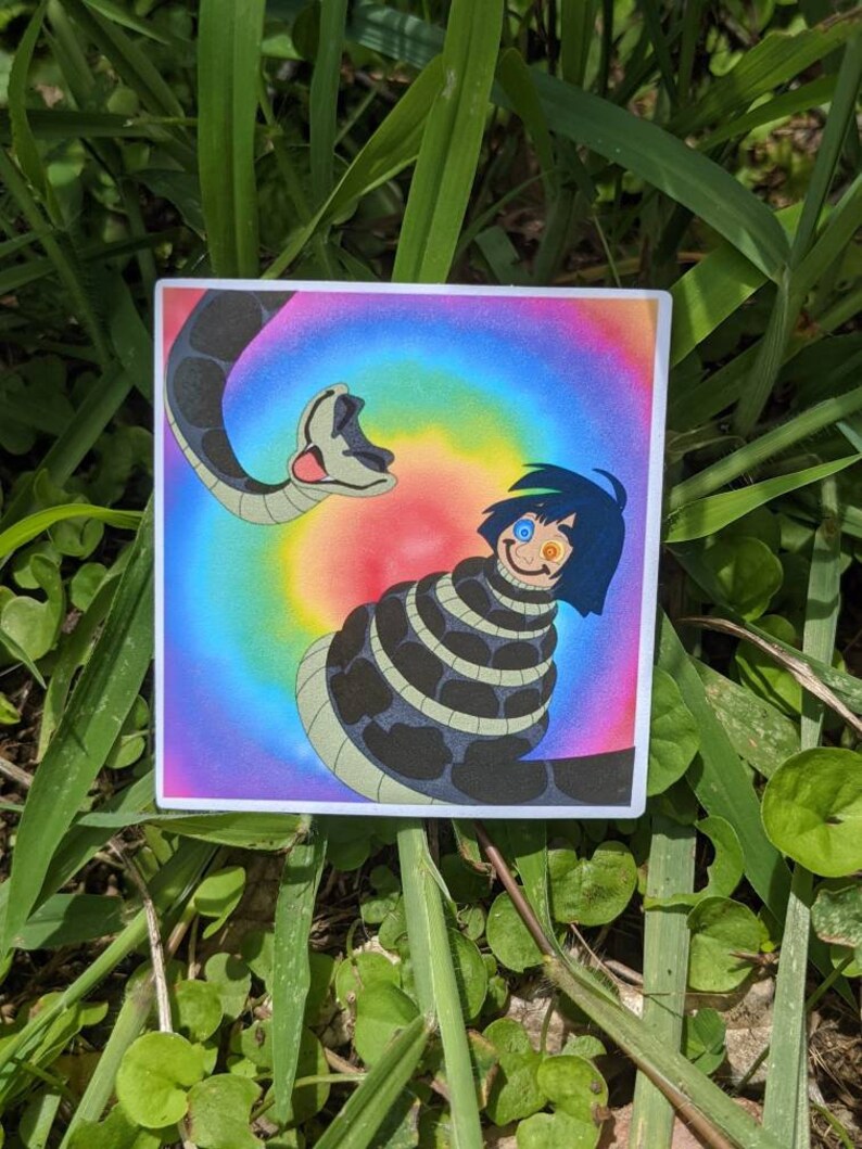 Jungle Book Man Cub and Kaa Trippy Sticker Jungle Book Decal Etsy
