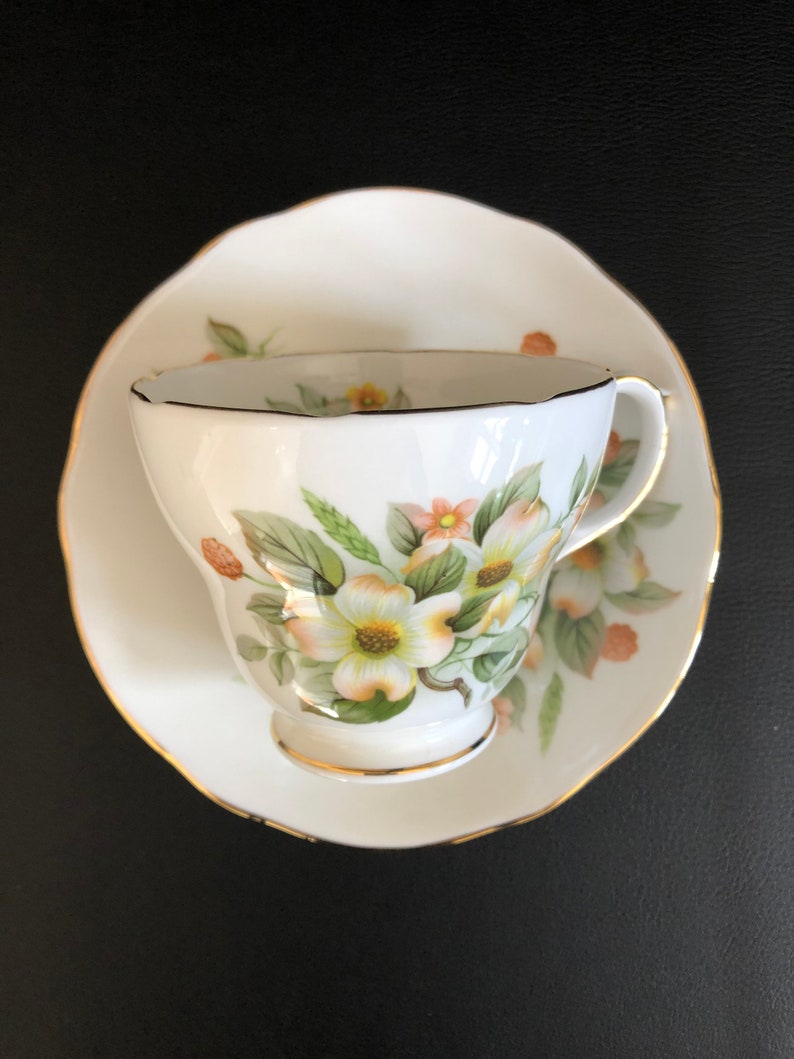 Duchess Bone China Teacup and Saucer Set, Made in England. Pattern 397 Dogwood Etsy