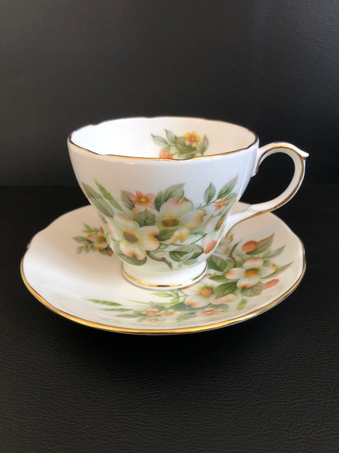 Duchess Bone China Teacup and Saucer Set, Made in England. Pattern 397