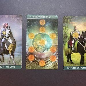 Gepersonaliseerde tarotlegging met 3 kaarten: inzichten uit verleden, heden en toekomst – digitale download met themakleurplaat en bevestigingsblad