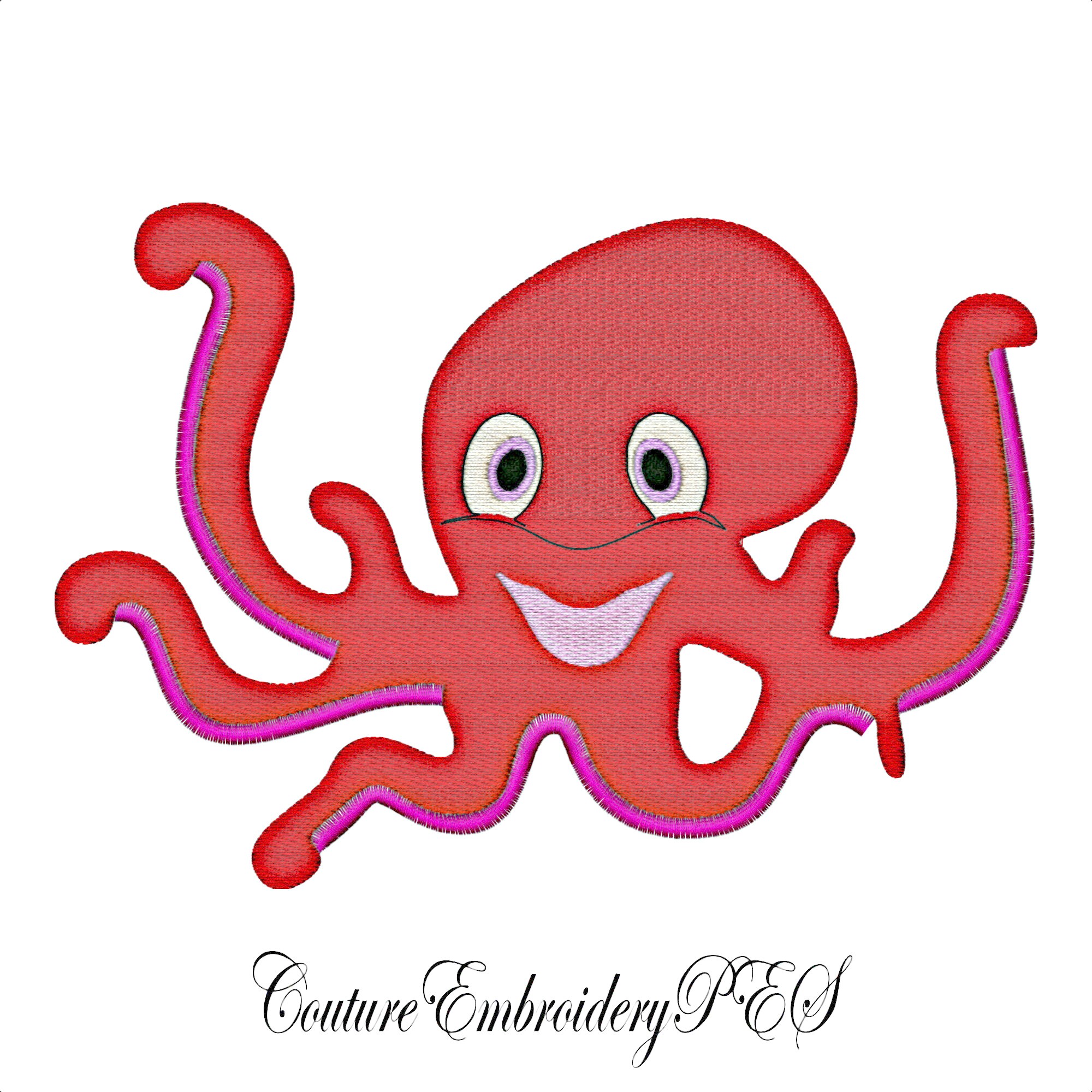 Pirate octopus and treasure chest machine digital embroidery  etsy