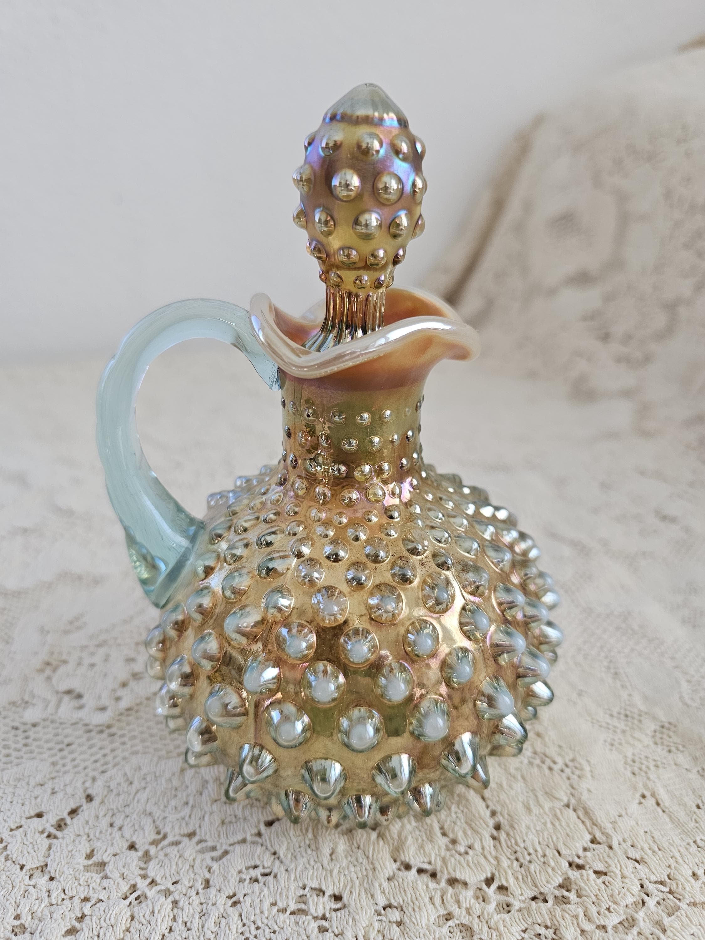 Fenton Blue Vintage Hobnail Lamp - Etsy