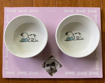 cat food mat with lip