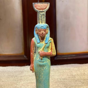 Goddess Nephthys Handcrafted Stone Statue of the Egyptian Goddess of childbirth, dead and according Egyptian Home Décor Replica BC
