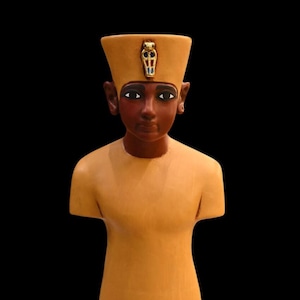 Estátua do Deus Egípcio Amon: Réplica Antiga, Estilo Antigo Raro