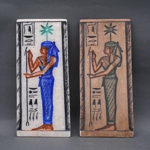Único relevo de pedra da deusa egípcia Seshat Deusa egípcia antiga da sabedoria, conhecimento, escrita na mitologia do antigo Egito Altar dos deuses do Egito