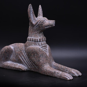 Altägyptische Antiquitäten Anubis Statue B.C. Pharaonische Seltene Antike Steinskulptur