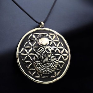 Handcrafted Brass Horus Pendant: Ancient Egyptian Amulet