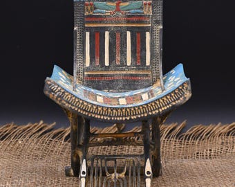 手作りのツタンカーメン王の玉座のレプリカ：証明書付きエジプトの黄金