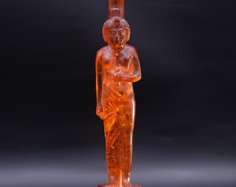 Statua della dea Seshat: scultura in resina d'ambra egizia