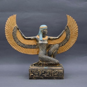 Unique Egyptian statue of Isis,ancient goddess of music,love,protection in ancient Egyptian Mythology Handcrafted replica statue antique