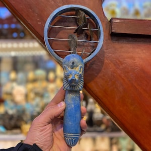 Sekhmet marvellous Sistrum of Goddess Sekhmet Ancient Egyptian instrument Great Sound Sekhmet the Goddess of War,powerful Hand-Carved in Egy