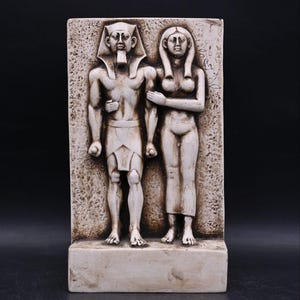 Egyptian Menkaure Statue, Egyptian king with his wife, Replica, Handcrafted, stone statue, Egyptian antiquities Mythology-archaeology
