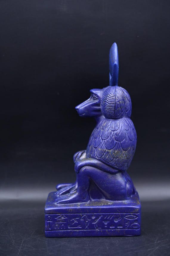 ラピスラズリ像 ラピスラズリのトート像：エジプトの知恵の神、ヒヒの像 - Etsy 日本