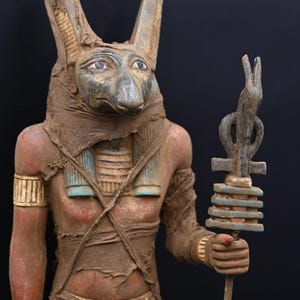 Handcrafted Egyptian God Seth Statue - Ancient Stone Art, 52cm