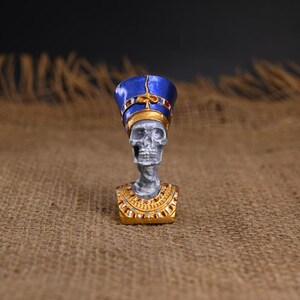 Small Statue for Queen Nefertiti, King Akhenaten's wife, painted a replica of her head Handmade Egyptian antiques that make a lovely gift BC